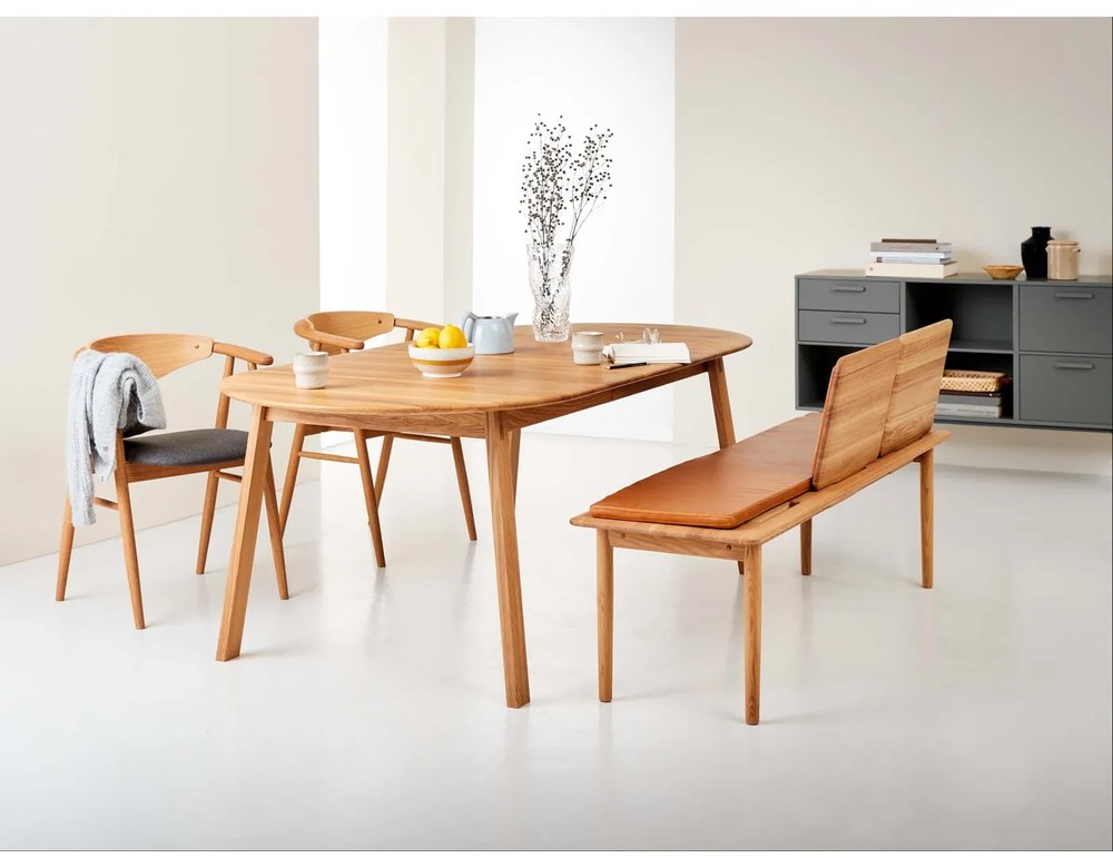 Сгъваема трапезна маса от масивен дъб в естествен цвят 100x220 cm Amalfi – Hammel Furniture