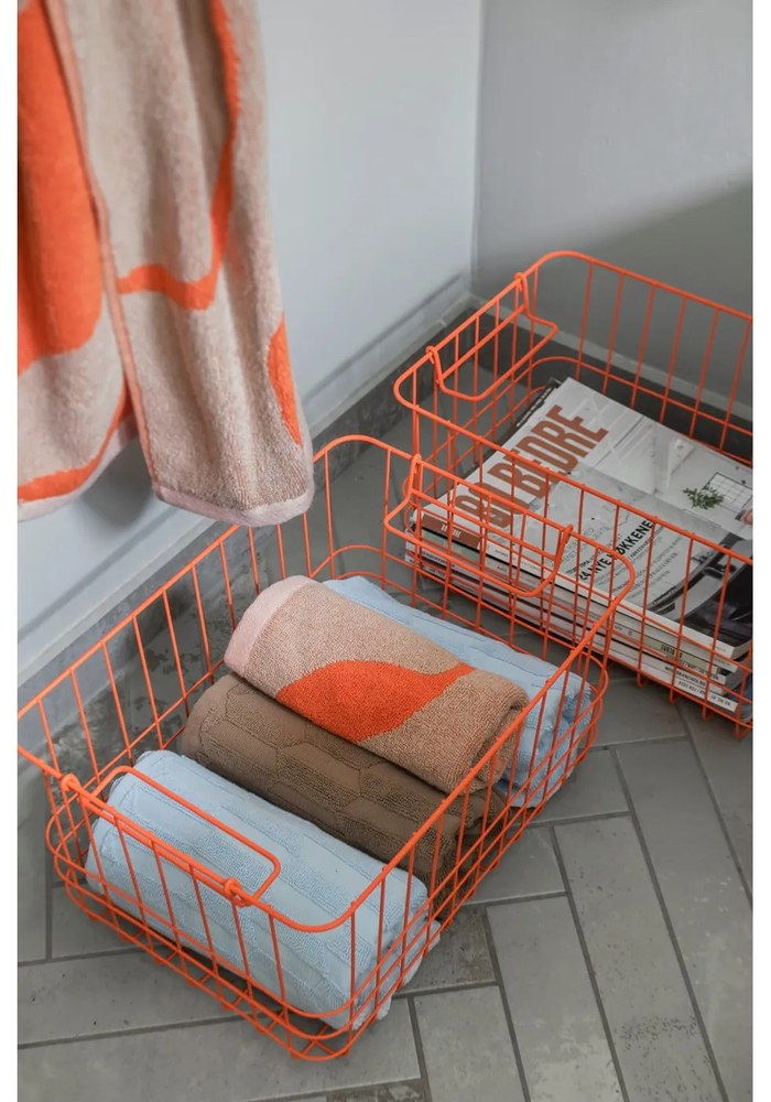 Оранжева/светлокафява кърпа от органичен памук 70x133 cm Nova Arte - Mette Ditmer Denmark