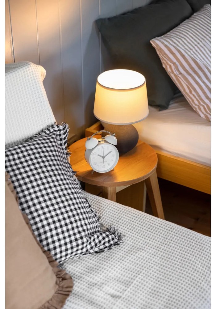 Тъмнокафява настолна лампа от керамика и плат, височина 29 cm Martin - Trio