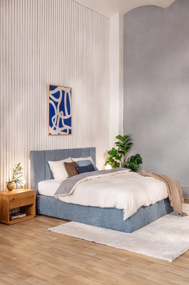 Сиво и бежово двойно удължено спално бельо от памук Renforcé с включен долен чаршаф, 4 части 200x220 cm – Mila Home