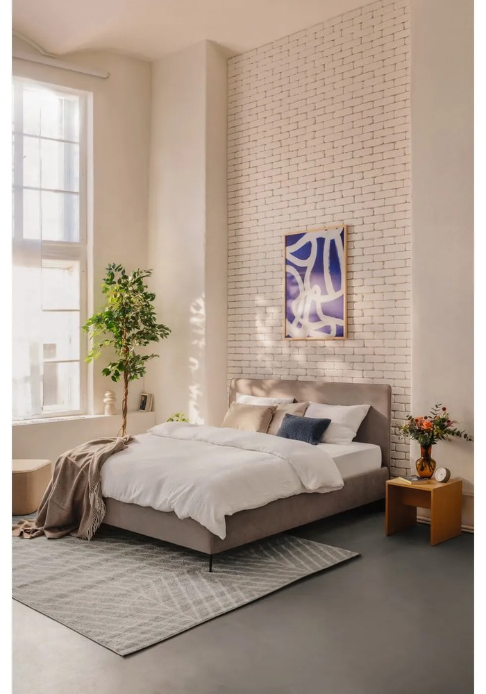 Кафяво одеяло със смес от вълна 140x200 cm Hoshi – Bloomingville