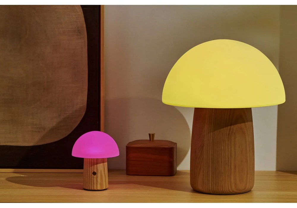 Настолна лампа с възможност за затъмняване в естествен цвят и стъклен абажур (височина 13 см) Alice - Gingko