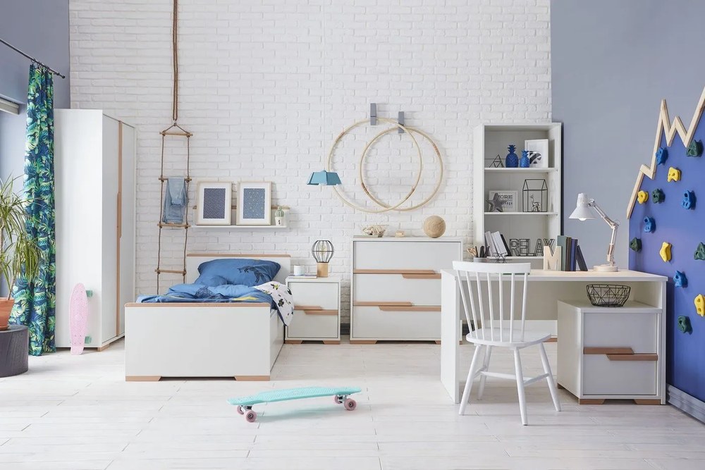 Бял детски скрин с чекмеджета Snap - Pinio