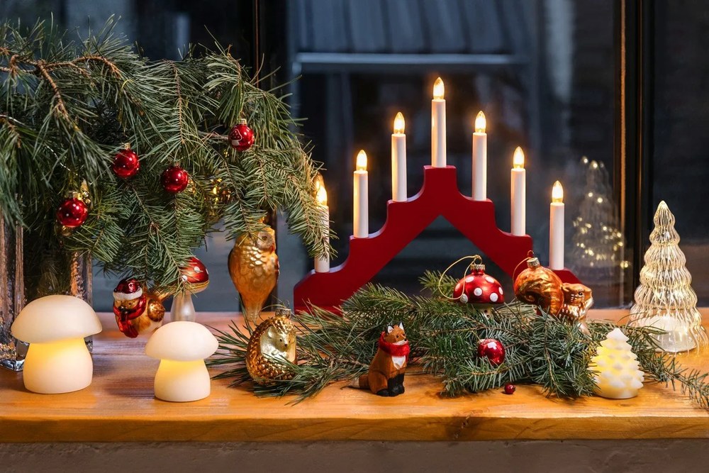 Бяла коледна светлинна украса 2 бр. ø 9 cm Elvina – Sirius