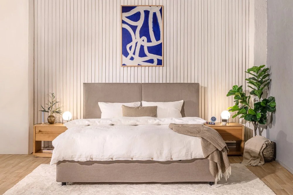 Кафяво одеяло със смес от вълна 140x200 cm Hoshi – Bloomingville