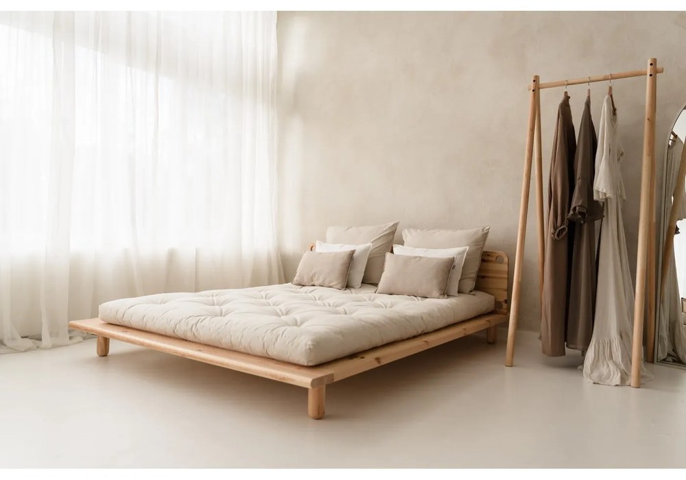 Двойно легло от борова дървесина с решетка 180x200 cm Peek - Karup Design