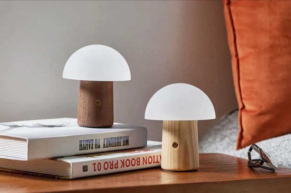 Настолна лампа с възможност за затъмняване в естествен цвят и стъклен абажур (височина 13 см) Alice - Gingko