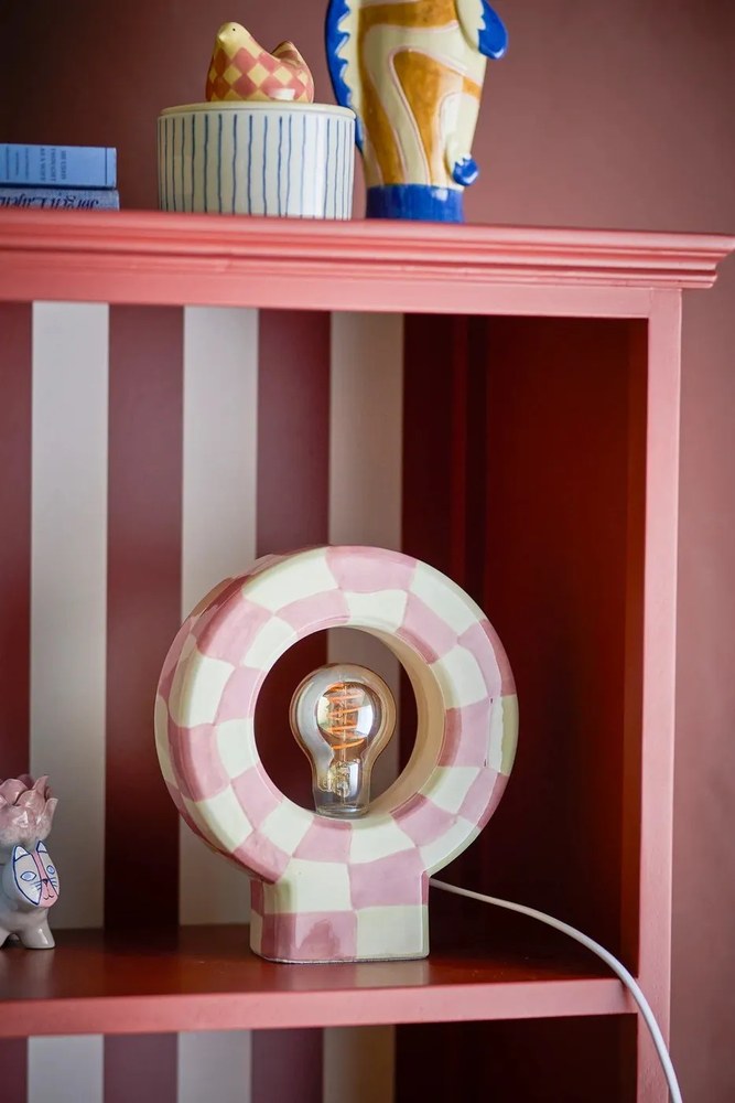 Розова настолна лампа (височина 23,5 cm) Vialini – Bloomingville