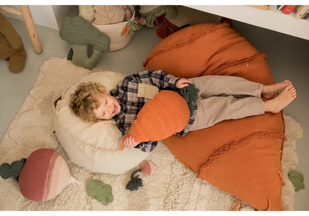 Кремав детски пуф Tic-Tac-Toe – Lorena Canals