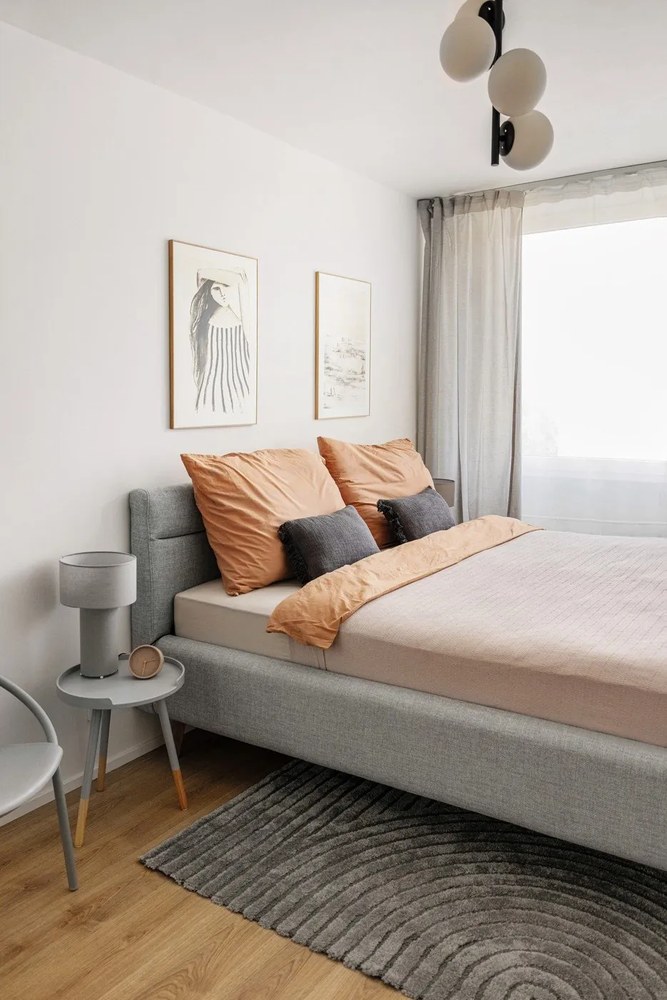 Естествено кафяво спално бельо за двойно легло от измит памук , 200 x 220 cm - Bonami Selection