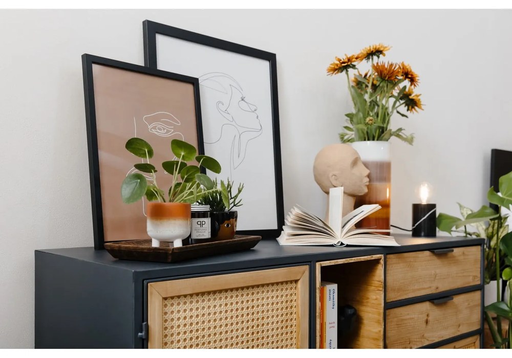 Черна настолна лампа с мраморна основа Athens - it's about RoMi