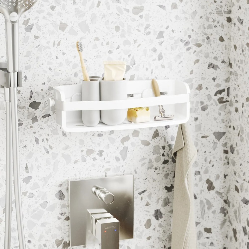 Бяла пластмасова чаша за четки за зъби Touch - Umbra