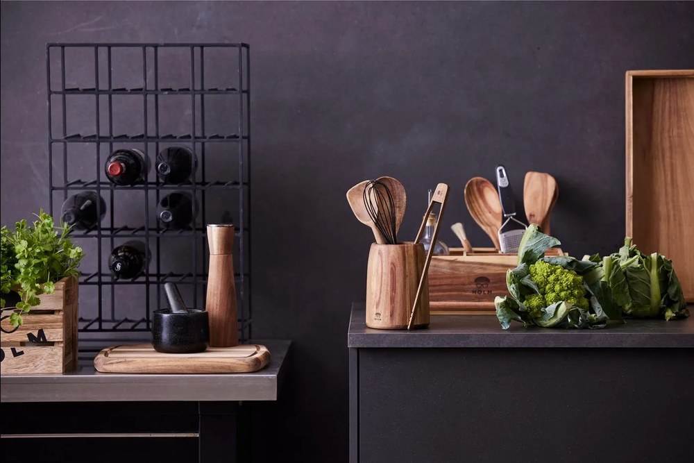 Дървена поставка за кухненски прибори - Holm