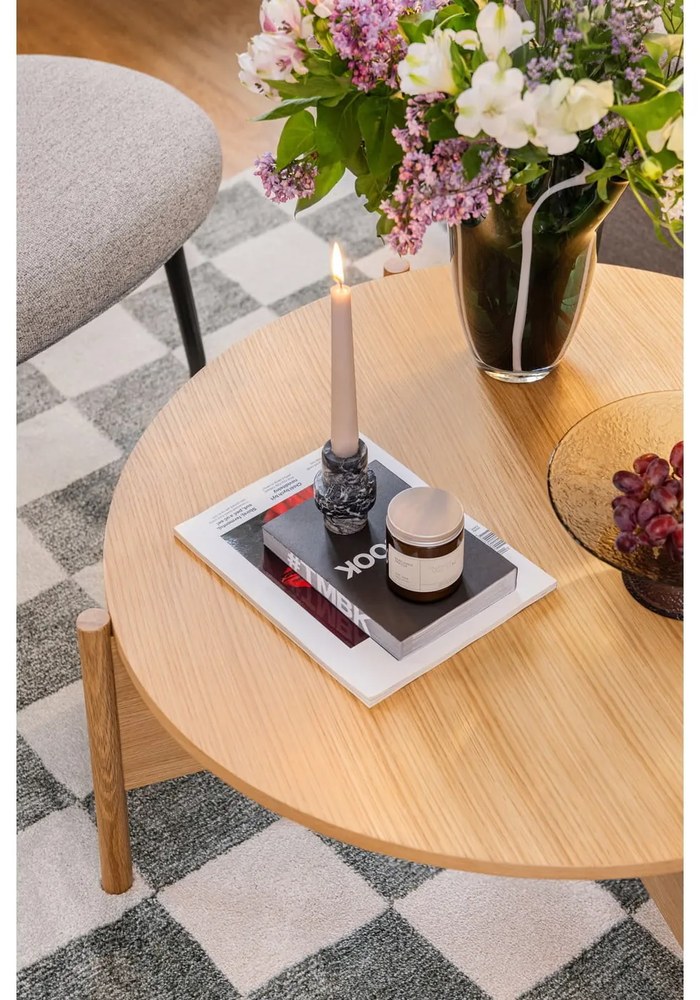 Кръгла масичка за кафе от декор от дъб в естествен цвят ø 86 cm Heritage – Hübsch