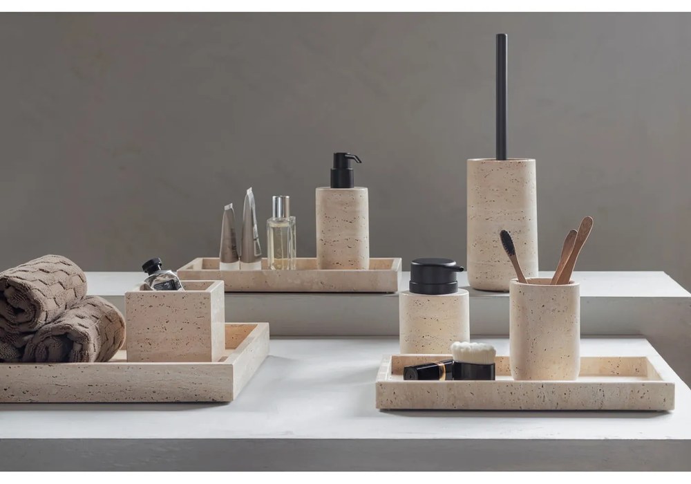 Бежов каменен диспенсер за сапун 250 ml Travertine – Mette Ditmer Denmark