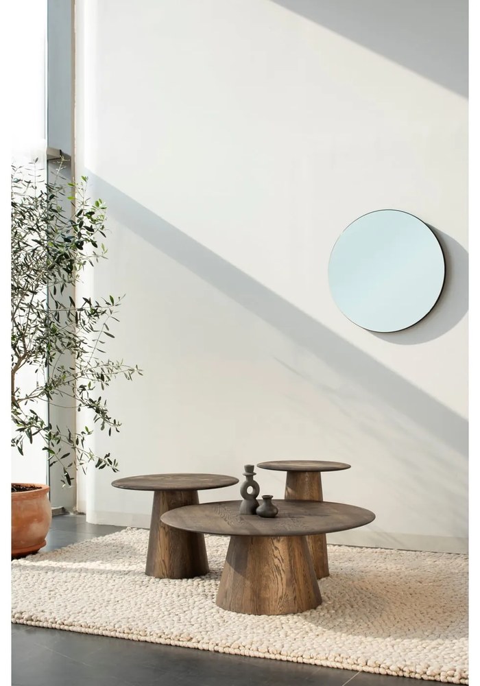 Кръгла странична масичка от масивен дъб ø 40 cm Mushroom – Gazzda