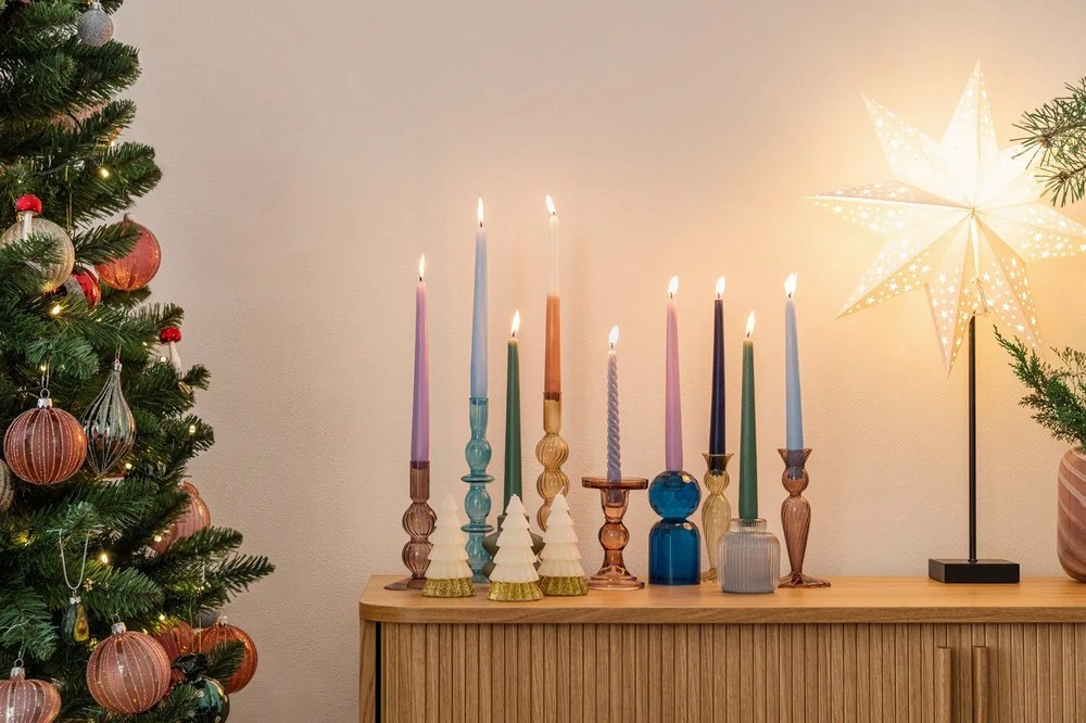 Стъклени ръчно издухани коледни топки в комплект 3 бр. ø 8 cm – Ego Dekor