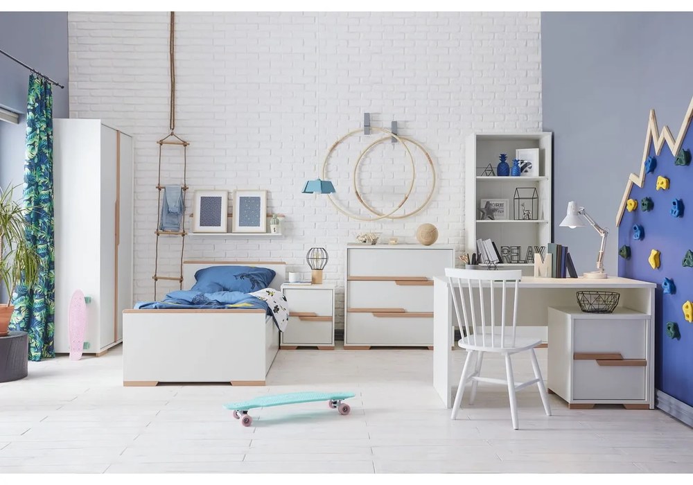 Бял детски скрин с чекмеджета Snap - Pinio