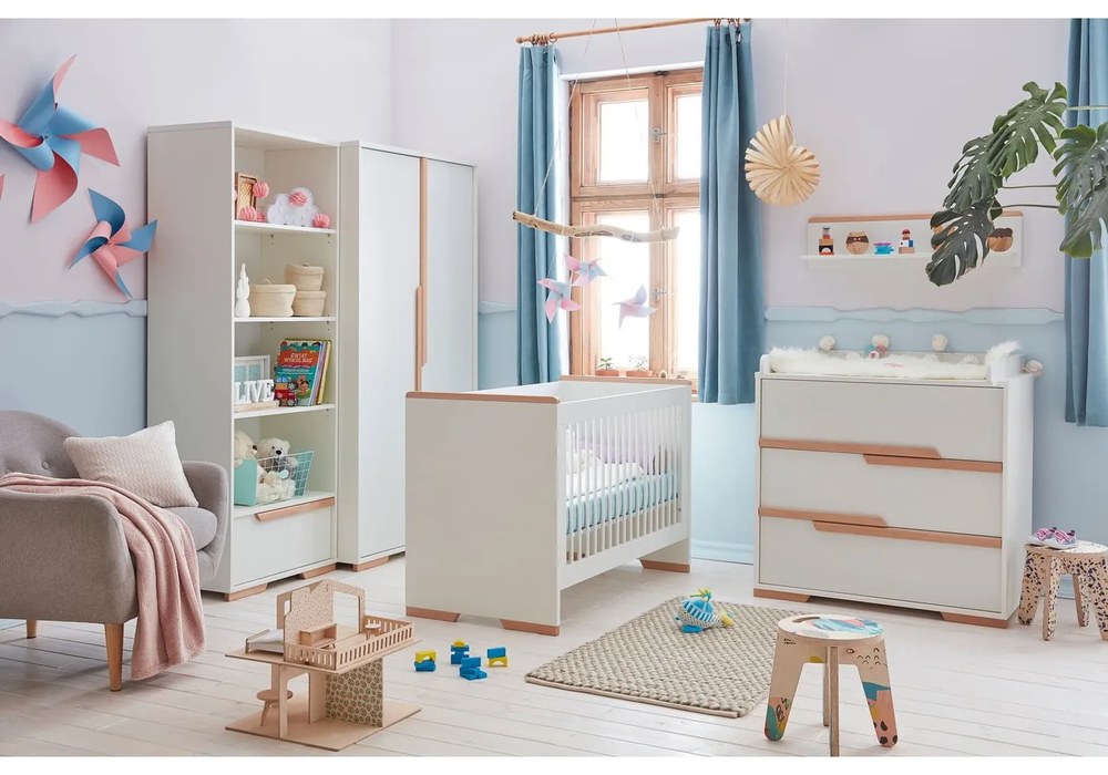 Бял детски скрин с чекмеджета Snap - Pinio