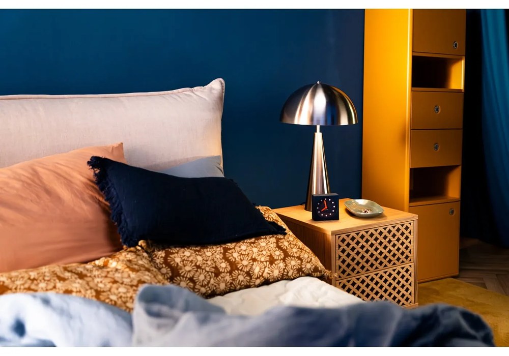 Бежово тапицирано двойно легло с решетка и място за съхранение 180x200 cm Jade - Bobochic Paris