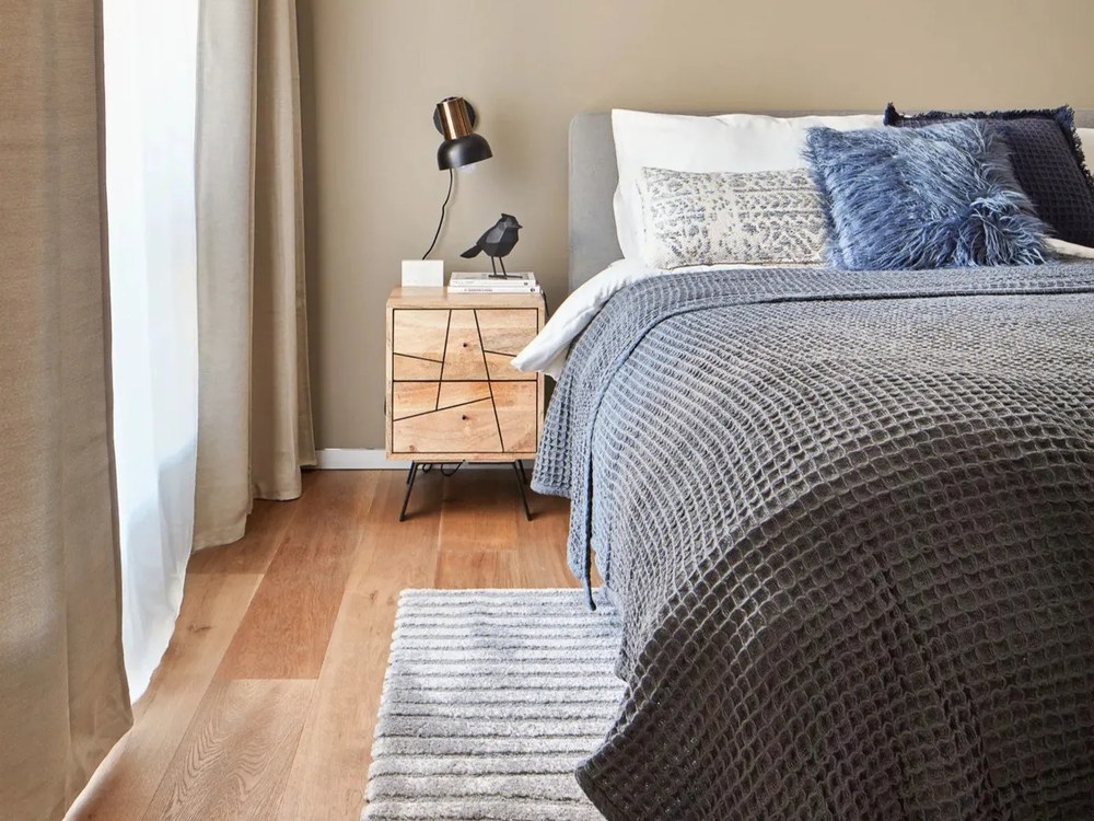 Сиво памучно одеяло , 130 x 170 cm Waffle - Tiseco Home Studio