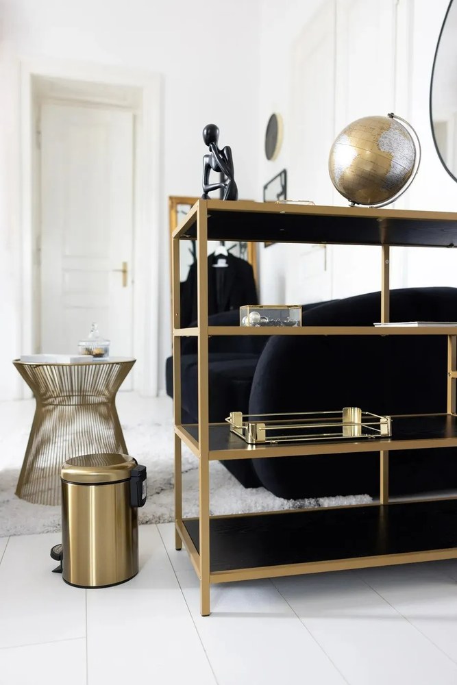 Кош за отпадъци за баня от неръждаема стомана в златисто Leman - Wenko