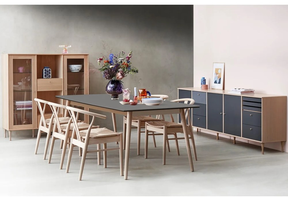 Сгъваема трапезна маса с антрацитен плот 90x165 cm Meza – Hammel Furniture