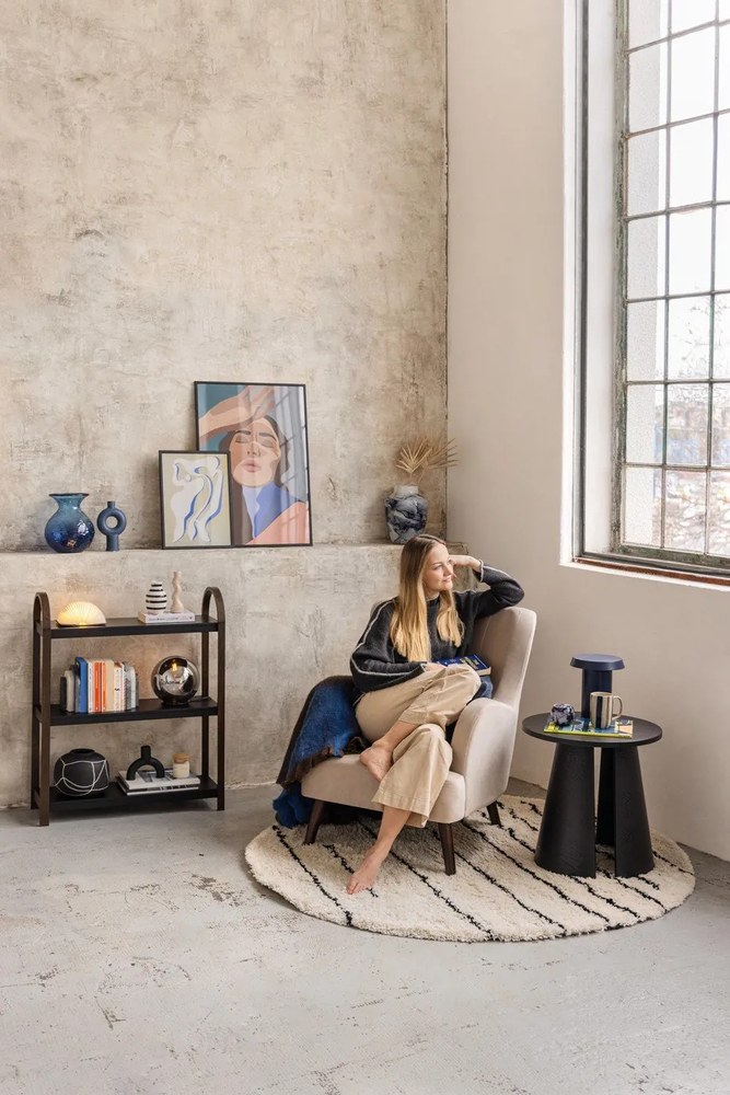 Черна масичка за кафе , ø 50 cm Cep - Teulat