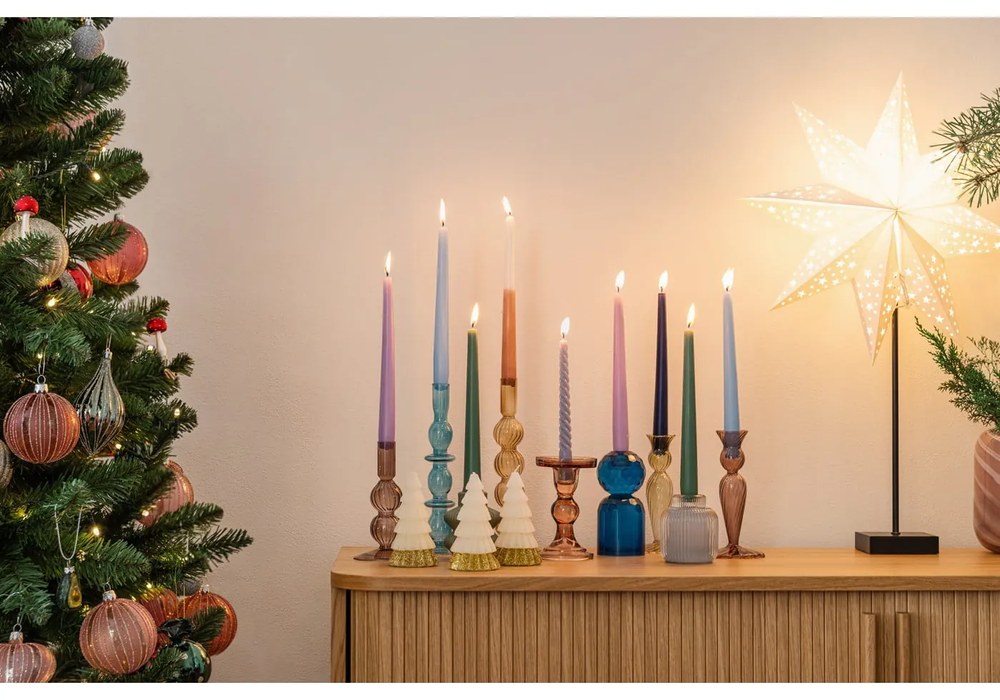 Стъклени ръчно издухани коледни топки в комплект 3 бр. ø 8 cm – Ego Dekor