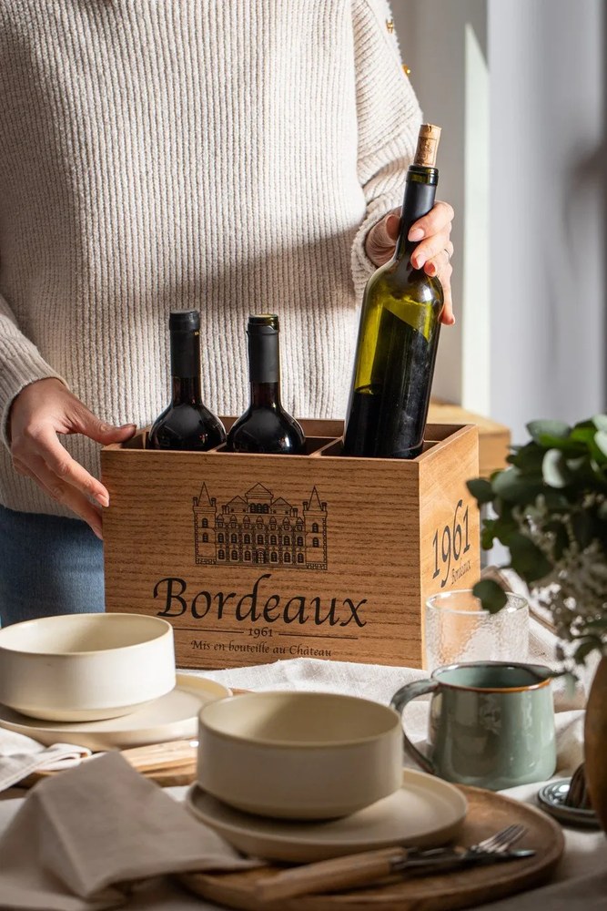 Дървена стойка за вино Bordeaux - Balvi