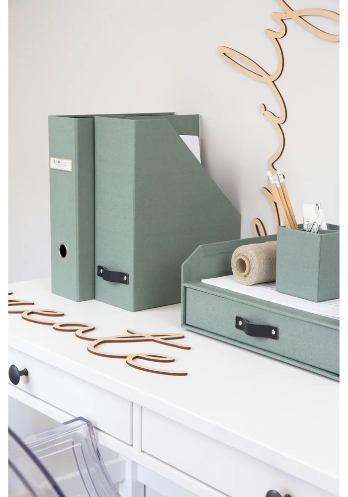Зелен картонен органайзер за докумнети Archie Canvas Paper Laminate – Bigso