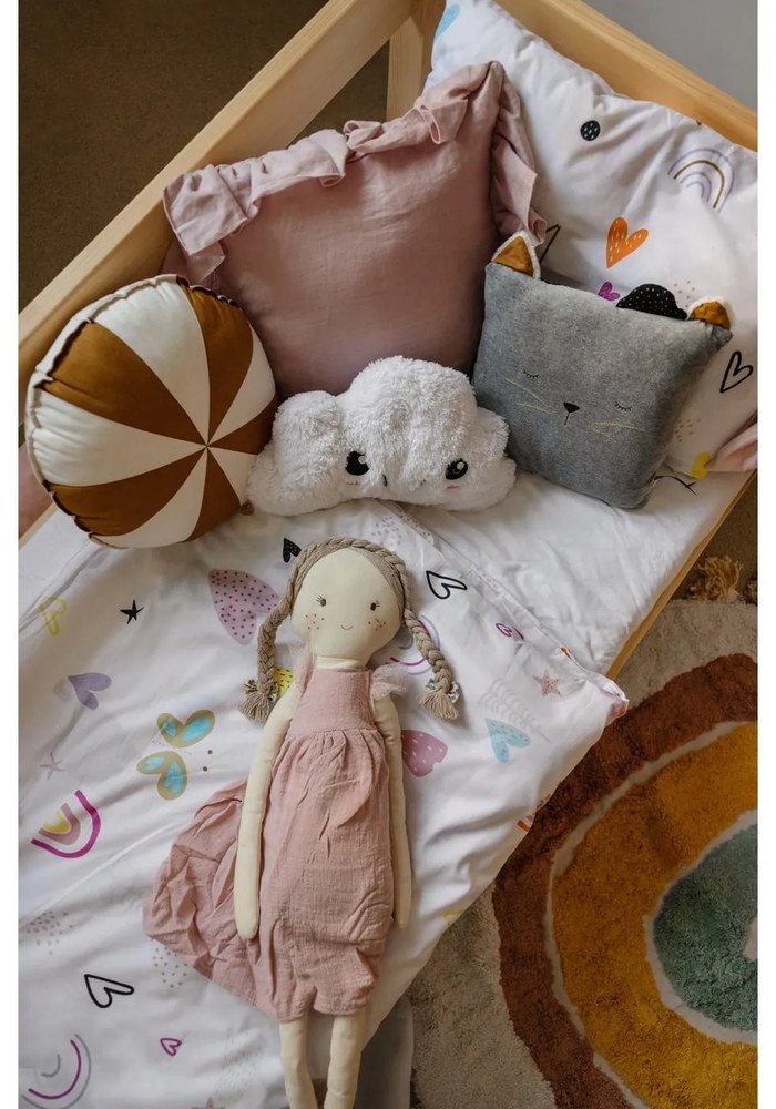 Детски ръчно изработен килим, ø 110 cm Rainbow - Nattiot