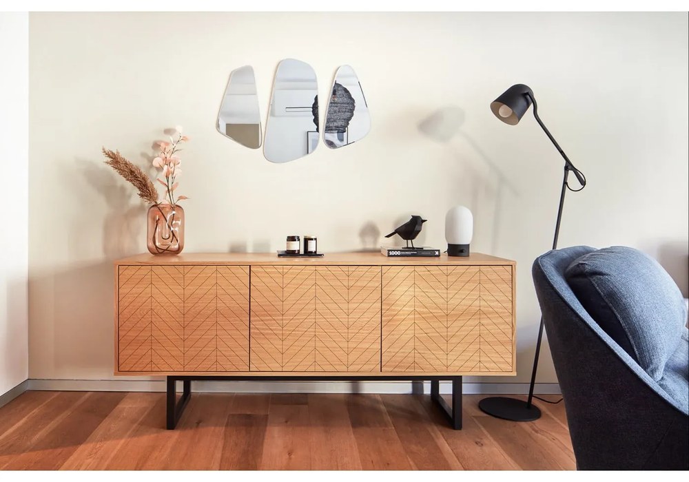 Комод с чекмеджета от дъб Camden Herringbone, 175 x 75 cm Mora - Woodman