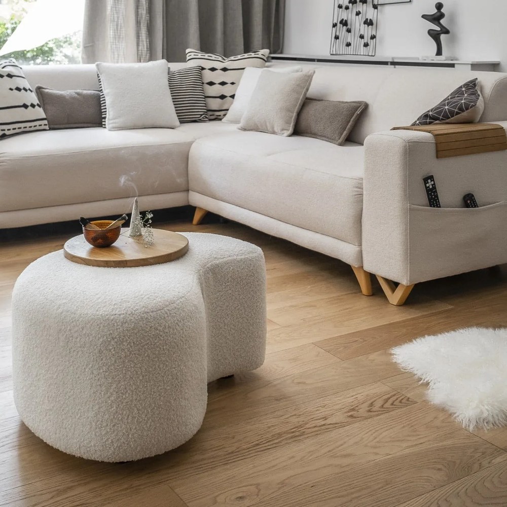 Бежов разтегателен/с място за съхранение ъглов диван (ляв ъгъл/L форма) Classy Sophie – Miuform