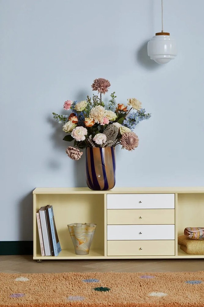 Светложълт нисък скрин 267x61 cm Mistral – Hammel Furniture