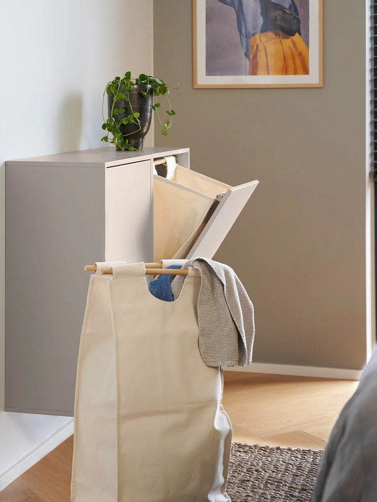 Светлосив стенен кош за пране Laundry Box – ReCollector