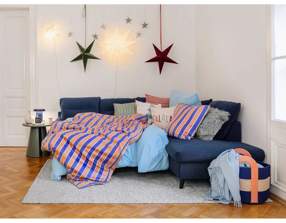 Морско синьо памучно спално бельо за двойно легло , 200 x 220 cm - Bonami Selection