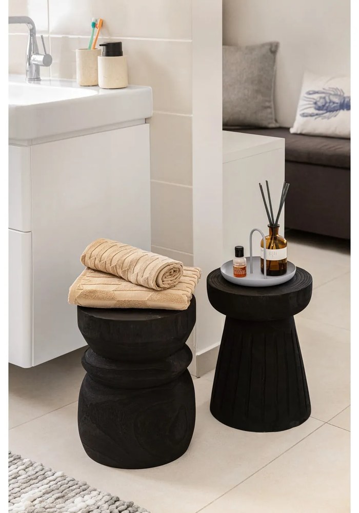 Черно градинско столче от дърво пауловния Borre - WOOOD