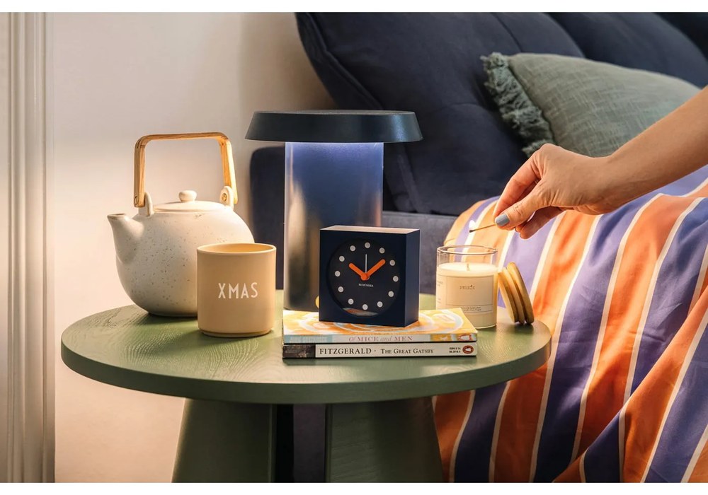 Тъмносиньо кадифено ъглово канапе L, десен ъгъл Stylish Stan - Miuform