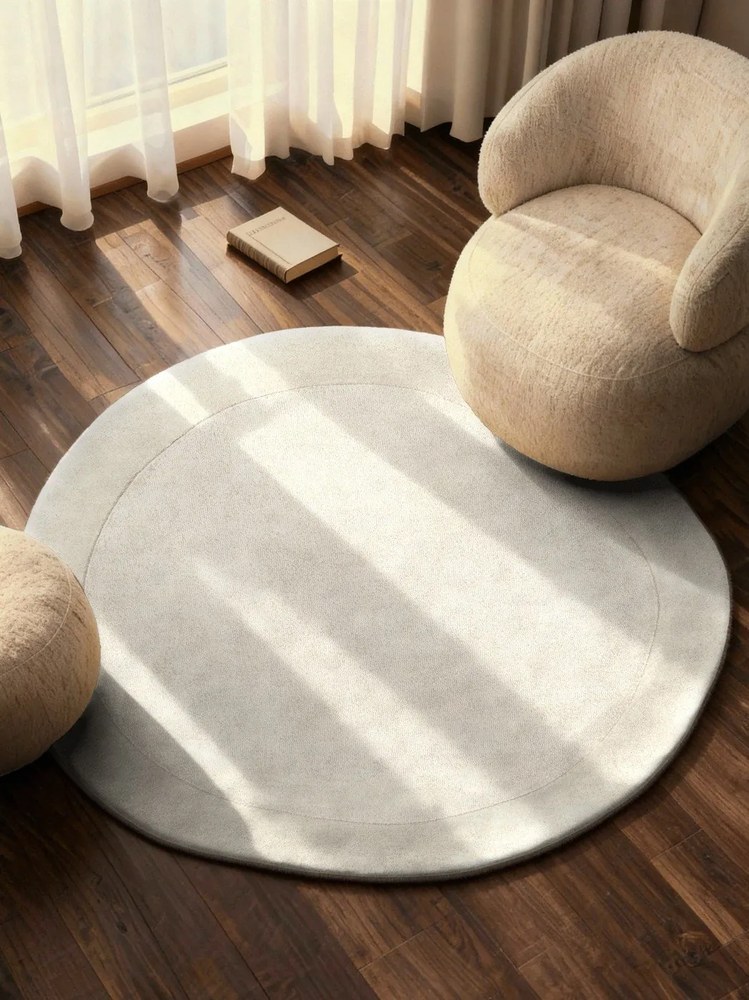 Кремав ръчно изработен кръгъл килим със смес от вълна ø 160 cm Kari Organic – Villeroy&amp;Boch