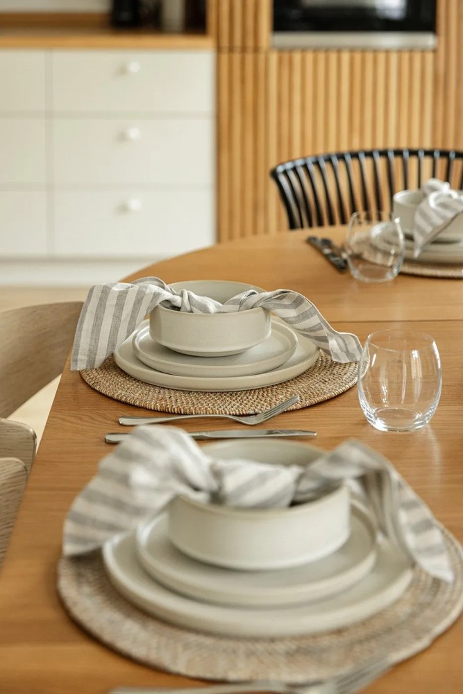 Бяла постелка от ратан , ⌀ 36 cm - Tiseco Home Studio