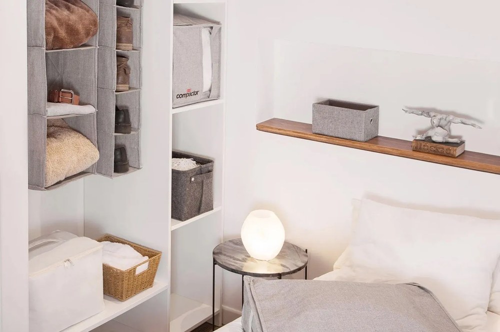 Кошница от филц, сива, 29 x 24 cm - Compactor