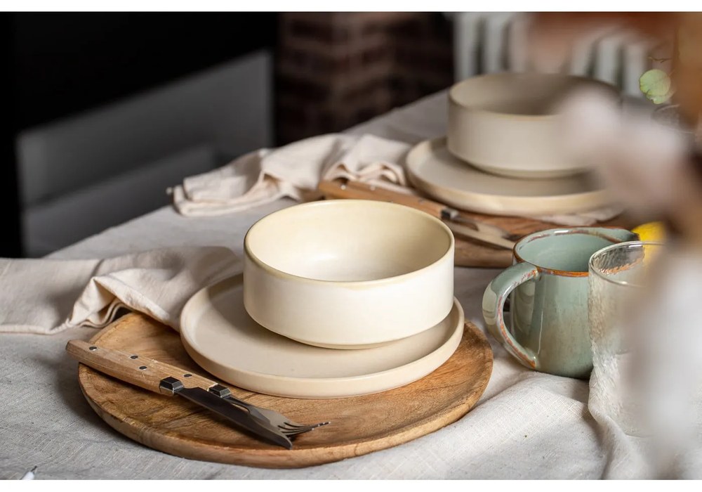 Керамичен кремав комплект от 12 части Malia - Bonami Selection