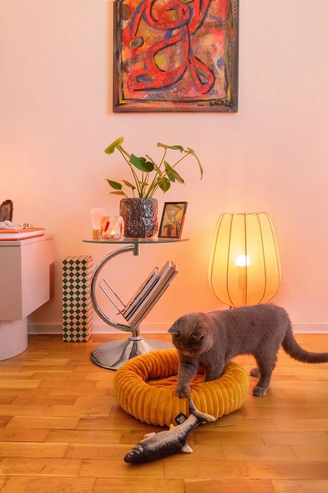 Кремава настолна лампа (височина 60 cm) Plumeria - Light &amp; Living