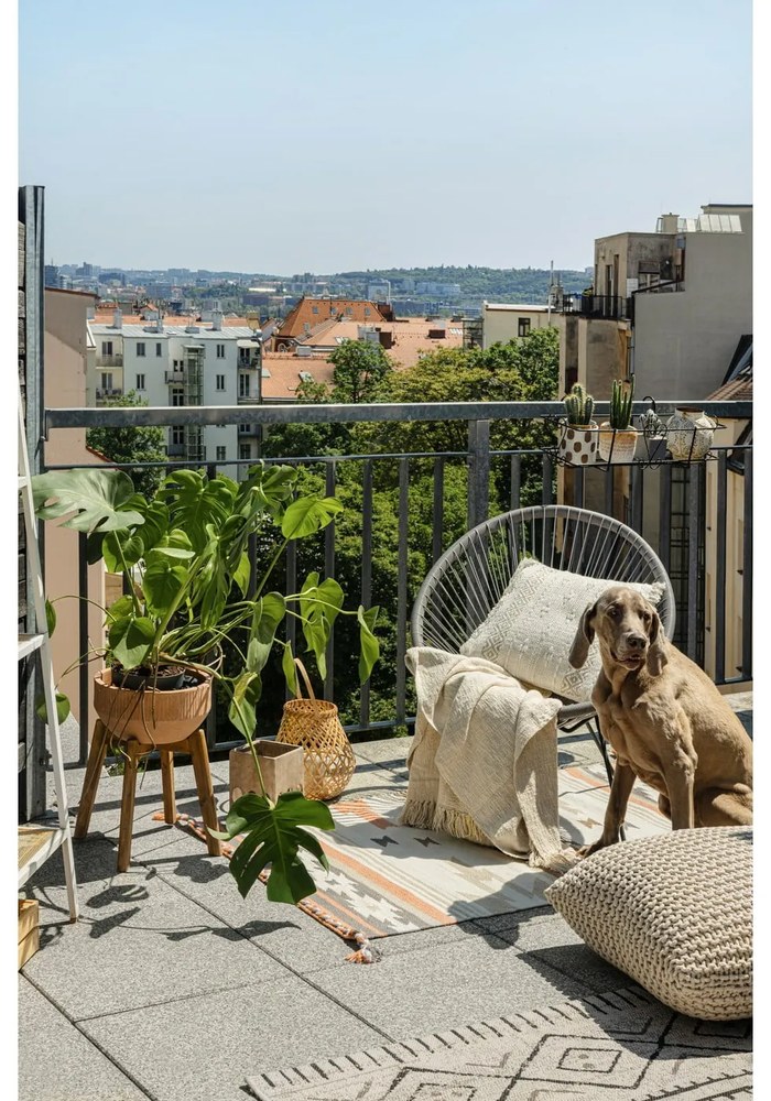 Двустранен килим за открито, изработен от рециклирана пластмаса, 90 x 150 cm Aztec - Green Decore