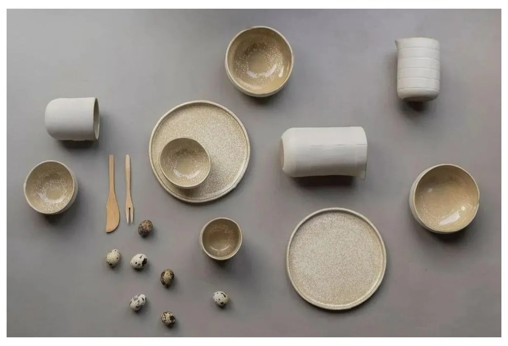 Бежови чинии в комплект от 2 бр. от камък ø 20 cm Sand Grain - Mette Ditmer Denmark