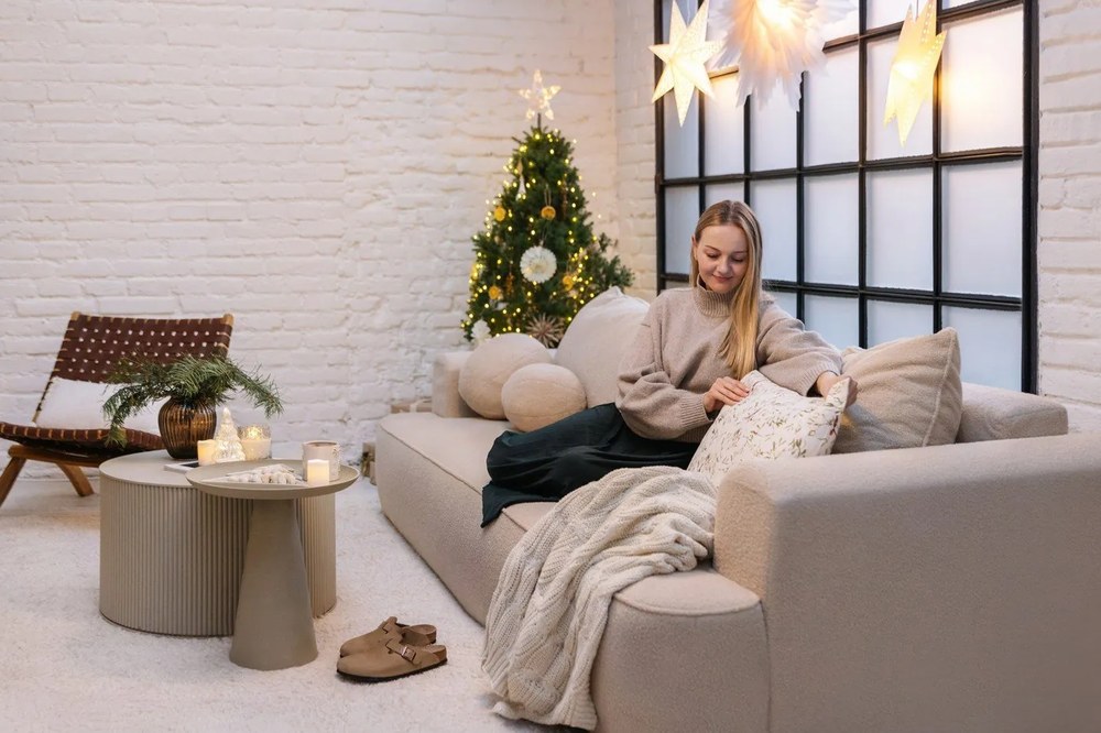 Бежов разтегателен диван от букле 247 cm Quinoa – Bonami Selection