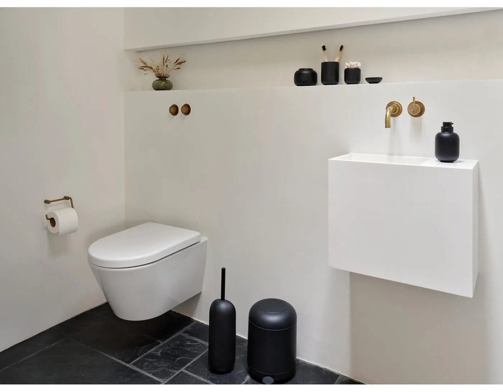 Черно пластмасово кошче за боклук с педал 4 l Sensu – Zone