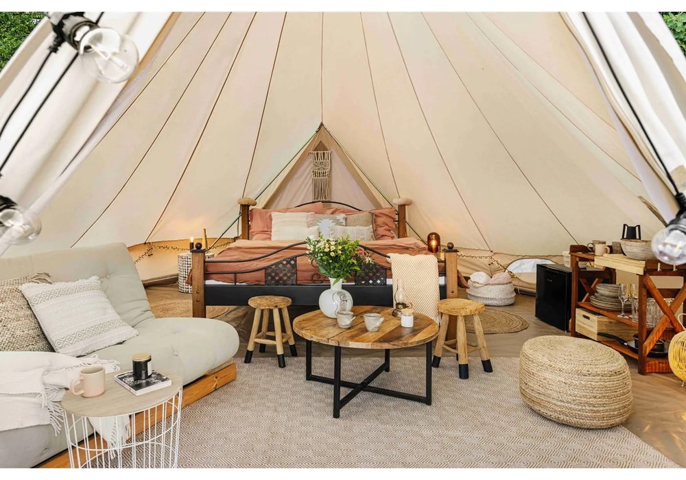 Светлокафяв кръгъл килим, ø 180 cm Bombay - House Nordic