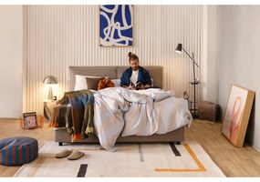 Двойно тапицирано кафяво-сиво легло с място за съхранение и включена подматрачна рамка 180x200 cm Myra Pillow – Bonami Selection